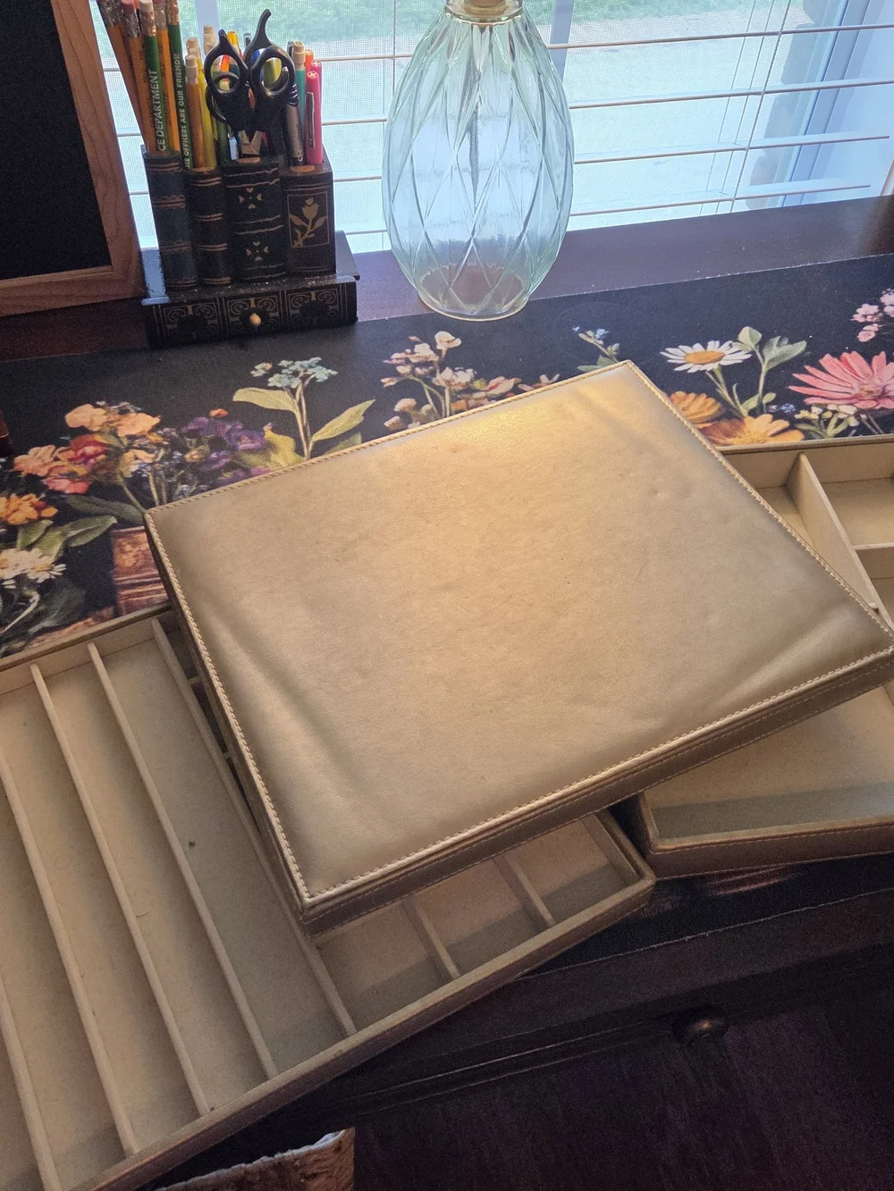 Jewelry and Accessory Storage Case Set in Cream - Unbranded